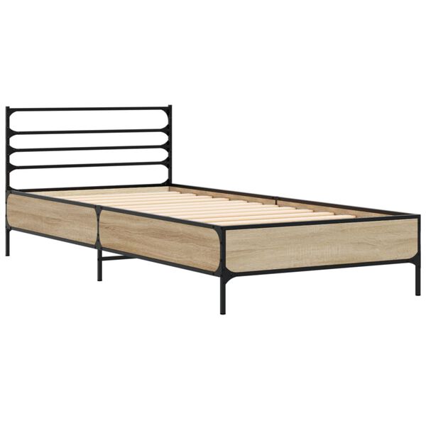 vidaXL Cadre de lit sans matelas ch&ecirc;ne sonoma 100x200 cm