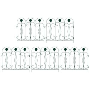 vidaXL Cl&ocirc;ture de jardin 5 pc Acier Vert