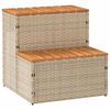 VidaXL Marche bain remous beige 50x50x50,5 cm polyrotin acacia massif
