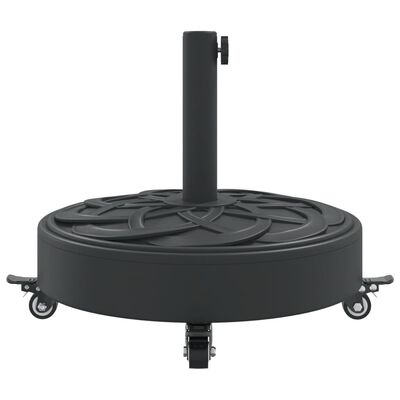 vidaXL Base de parasol avec roues pour mâts Ø38 / 48 mm 27 kg rond