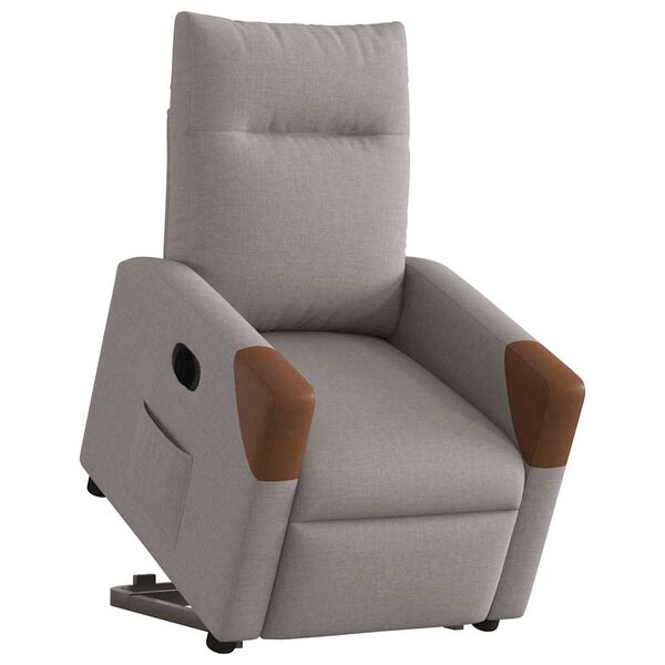 vidaXL Fauteuil inclinable &eacute;lectrique taupe tissu