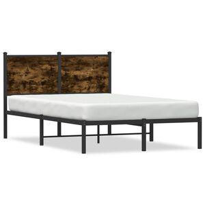 vidaXL Cadre de lit en m&eacute;tal sans matelas ch&ecirc;ne fum&eacute; 120x200 cm