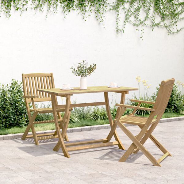 vidaXL Table pliable de jardin 110x55x75 cm bois d'acacia solide