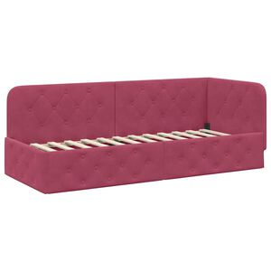 vidaXL Cadre de lit d'angle Bordeaux 80 x 200 cm Velours