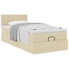 vidaXL Lit ottoman avec matelas cr&egrave;me 100x200 cm tissu