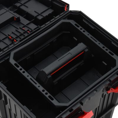 vidaXL Chariot à boîte à outils Noir et rouge Polypropylène