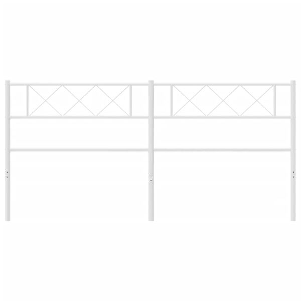 vidaXL T&ecirc;te de lit de remplacement m&eacute;tal blanc 200 cm