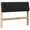 vidaXL T&ecirc;te de lit capitonn&eacute;e Noir 100 cm Pin massif
