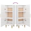 vidaXL Buffet Blanc brillant 34,5x34x90 cm Bois d'ing&eacute;nierie