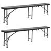 vidaXL Bancs de jardin pliables lot de 2 180 cm PEHD Noir