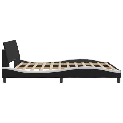 vidaXL Cadre de lit et tête de lit noir et blanc 180x200 cm similicuir