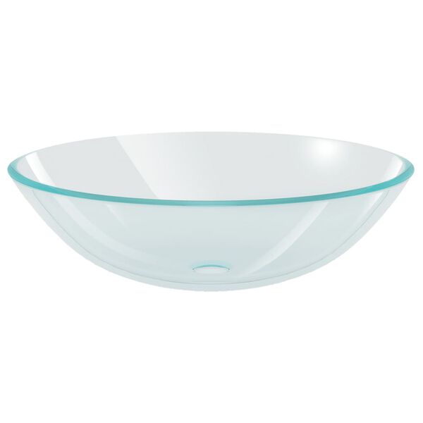 vidaXL Lavabo Verre tremp&eacute; 42 cm Transparent