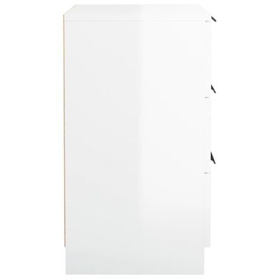 vidaXL Table de chevet Blanc brillant 40x36x65 cm