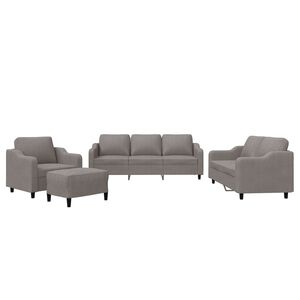 vidaXL Ensemble de canap&eacute;s 4 pcs avec coussins Taupe Tissu