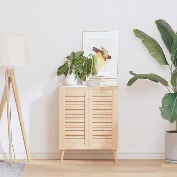 vidaXL Portes d'armoire &agrave; persiennes 2 pcs 61,5x29,5 cm pin massif