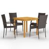 vidaXL Ensemble &agrave; manger de jardin 5 pcs Marron