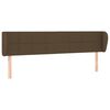 vidaXL T&ecirc;te de lit avec oreilles Marron fonc&eacute; 163x23x78/88 cm Tissu