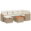 vidaXL Salon de jardin avec coussins 7 pcs beige r&eacute;sine tress&eacute;e