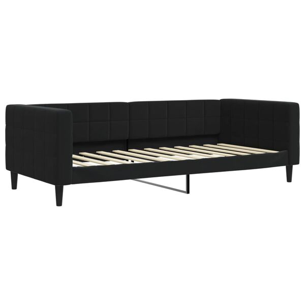 vidaXL Lit de jour avec gigogne et matelas noir 90x200 cm velours