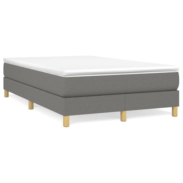 vidaXL Sommier &agrave; lattes de lit avec matelas Gris fonc&eacute; 120x200cm Tissu