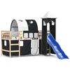 vidaXL Lit mezzanine enfants et tour sans matelas blanc noir 80x200cm