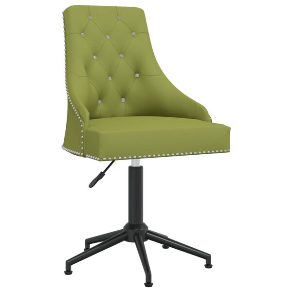 vidaXL Chaise pivotante de salle &agrave; manger Vert clair Velours