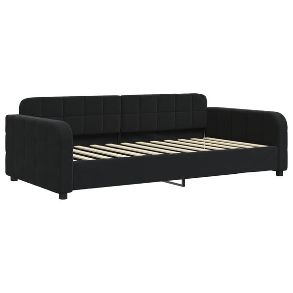 vidaXL Lit de jour avec matelas noir 90x200 cm velours