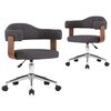 vidaXL Chaises pivotantes &agrave; manger lot de 2 gris bois courb&eacute; et tissu
