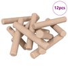 vidaXL Chevilles en bois 12 pi&egrave;ces Marron &Oslash; 6 x 40 mm Bois massif