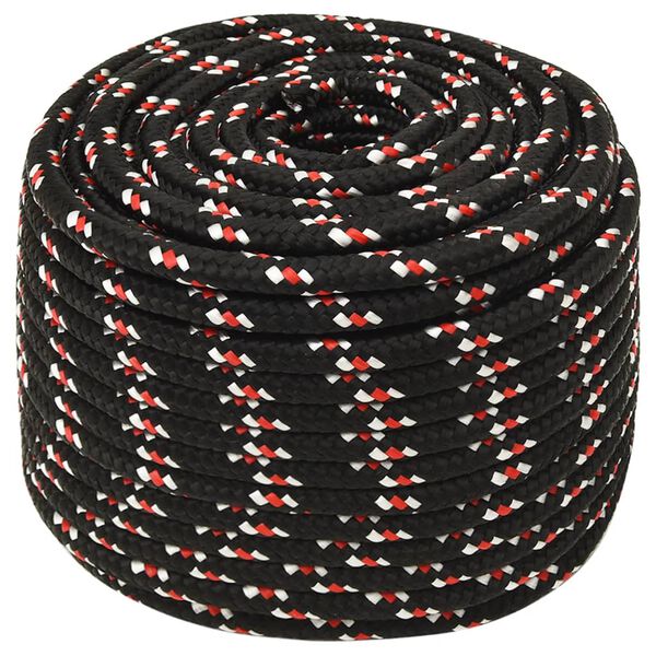vidaXL Corde de bateau Noir 12 mm 100 m Polypropyl&egrave;ne