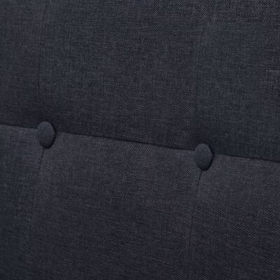 vidaXL Sofa à 2 places avec accoudoirs acier et tissu gris foncé
