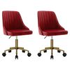 vidaXL Chaises &agrave; manger pivotantes lot de 2 rouge bordeaux velours