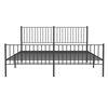 vidaXL Cadre de lit métal sans matelas avec pied de lit noir 180x200cm