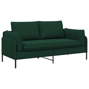 vidaXL Sofa 2 places 2 place Vert fonc&eacute; 188 x 81 x 89 cm Velours