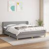 vidaXL Sommier &agrave; lattes de lit avec matelas Gris clair 160x200cm Tissu