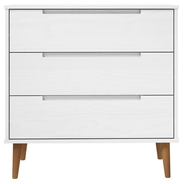 vidaXL Commode MOLDE Blanc 80x40x80 cm Bois de pin massif