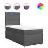 vidaXL Sommier &agrave; lattes de lit avec matelas Gris fonc&eacute; 80x200 cm Tissu