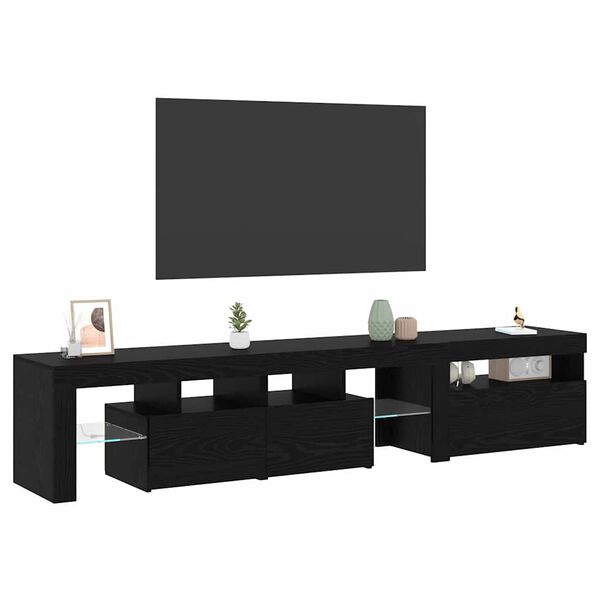 vidaXL Meuble TV 2 pcs Chêne noir 260 x 37 x 40 cm Bois d'ingénierie