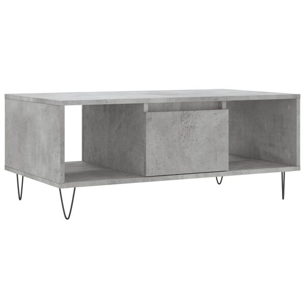 vidaXL Table basse Gris b&eacute;ton 90x50x36,5 cm Bois d'ing&eacute;nierie