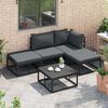 vidaXL Ensemble de canap&eacute; de jardin avec coussin 4 pcs Noir Aluminium