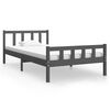 vidaXL Cadre de lit sans matelas gris bois massif 90x200 cm