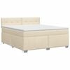 vidaXL Lit boxspring avec matelas Cr&egrave;me 140 x 200 cm Tissu