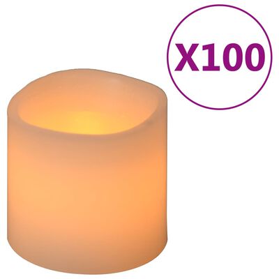 vidaXL Bougie électrique à LED 100 pcs Blanc chaud