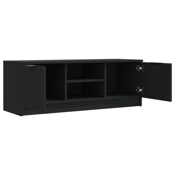 vidaXL Meuble TV Noir 102x35x36,5 cm Bois d'ing&eacute;nierie