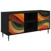 vidaXL Meuble TV BONN 102 x 33 x 51 cm Ch&ecirc;ne noir Bois d'ing&eacute;nierie