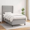 vidaXL Sommier &agrave; lattes de lit avec matelas Gris clair 100x200cm Tissu