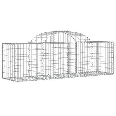 vidaXL Paniers à gabions arqués 3 pcs 200x50x60/80 cm Fer galvanisé