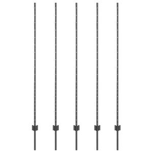 vidaXL Poteau de cl&ocirc;ture. 5 pcs Gris 160 cm Acier
