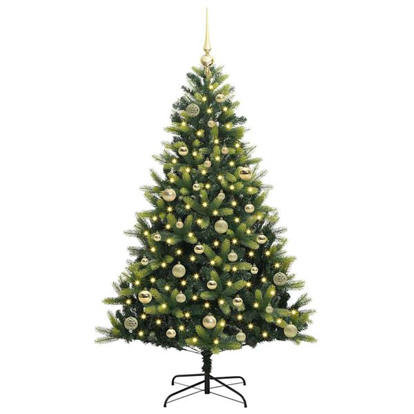 vidaXL Arbre de No&euml;l artificiel &agrave; charni&egrave;res 150 LED Vert 150 cm