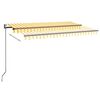 vidaXL Auvent automatique capteur de vent/LED 400x350cm Jaune et blanc
